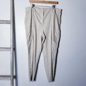 CHICO'S WOMEN'S CREAM LIGHT KHAKI PANTS WAIST SIZE APPROX 38 INCHES